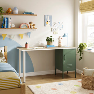 The Camden Children/Teenage Desk with Forest Locker - Oak Desktop - Urban Lockers