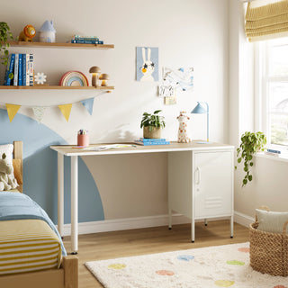 The Camden Children/Teenage Desk with Vanilla Locker - Oak Desktop - Urban Lockers