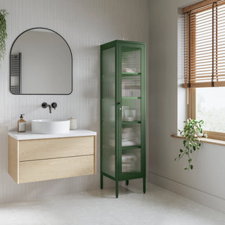 The Wimbledon - Fluted Glass Single Door Locker In Forest - Urban Lockers