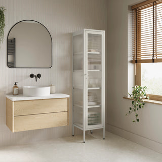 The Wimbledon - Fluted Glass Single Door Locker In Vanilla - Urban Lockers