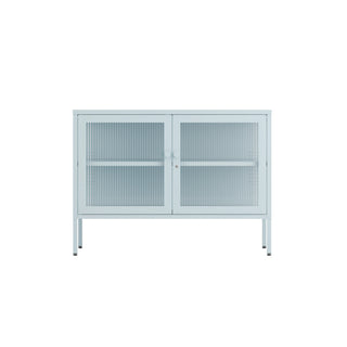 The Cambridge - Fluted Glass Sideboard Locker In Sky Blue - Urban Lockers