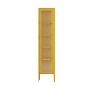 The Wimbledon - Fluted Glass Single Door Locker In Mustard - Urban Lockers