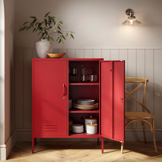 The Fulham - Home Style Storage Locker In Red - Urban Lockers