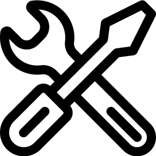 A spanner and screwdriver crossed as an icon for tools